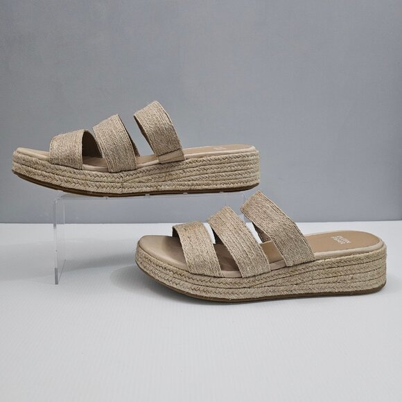 Eileen Fisher Mayla Espadrille Sandal Womens 11 Jute Platform Slide Summer NEW - Picture 2 of 13